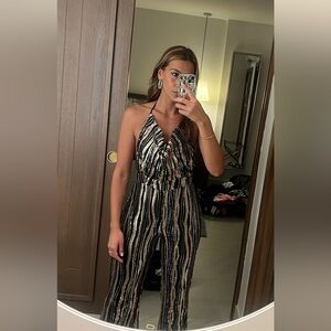 12th Tribe Revolution Black &Gold Sequin Jumpsuit ✨